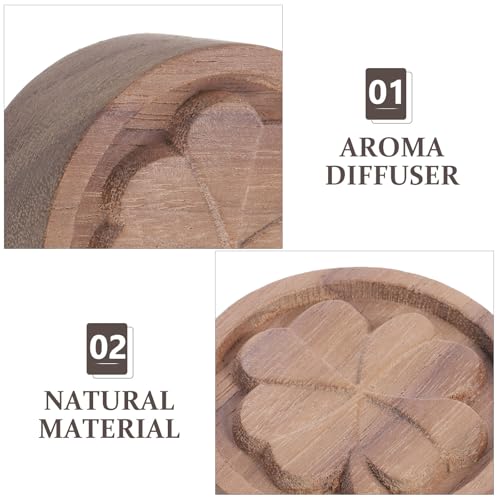 Difusor aromático eléctrico de madera circular marrón miniatura 6