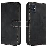 Lihondar Coque pour Samsung Galaxy A51 5G, Etui Portefeuille Samsung A51 5G, Protection Etui à Rabat Housse en Cuir PU avec Antichoc TPU [Fermoir Magnétique] Flip Housse pour Samsung A51 5G (Noir)