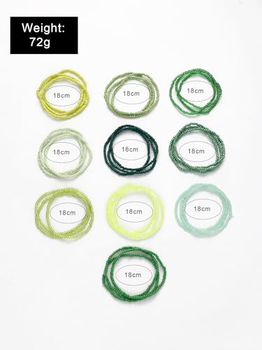 tenghong2021 30pcs Elastic Stackable Multilayer Stretch Bracelets Anklet for Women Boho Multi-Strand Seed Beaded Bohemian Handmade Summer Beach Gift Jewelry4