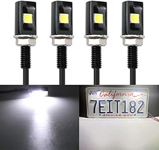 LivTee Super Bright 12V Waterproof Tag Screw Bolt License Plate LED Lights Holder