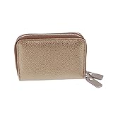 LIFKOME Portefeuille Cuir Vintage Double Fermeture Éclair Porte-Carte Crédit Et Porte-Mo...