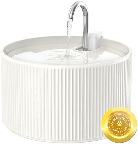 Ceramic Cat Water Fountain, 2.2L/74oz Automatic Pet Drinking Foun...