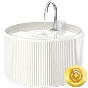 Ceramic Cat Water Fountain, 2.2L/74oz Automatic Pet Drinking Fountain for Indoor Cats and Small Dogs, Ultra Quiet, BPA-Free, Cat Water Dispenser with Filter – Easy to Clean