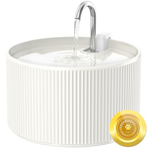 Ceramic Cat Water Fountain, 2.2L/74oz Automatic Pet Drinking Fountain for Indoor Cats and Small Dogs, Ultra Quiet, BPA-Free, Cat Water Dispenser with Filter – Easy to Clean by Wonder Creature - Used condition - US$38.55
