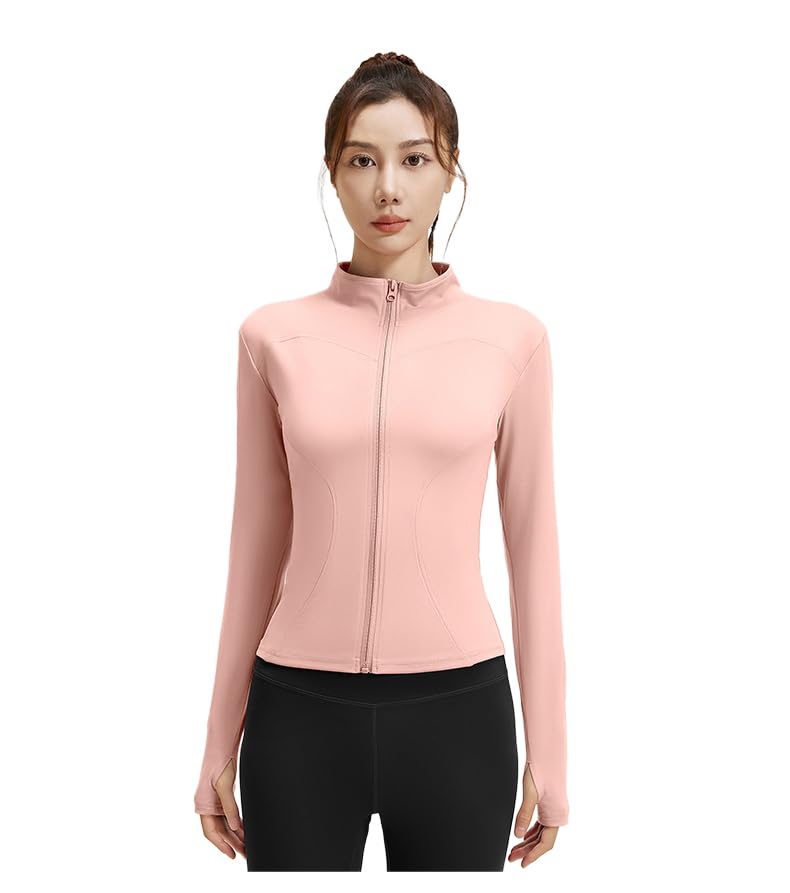 GRECERELLE Veste de yoga à col haut pour femme - Respirante - Parfaite pour la course à pied, le fitness, le yoga - Confortable et élégante - Idéale pour toutes les saisons