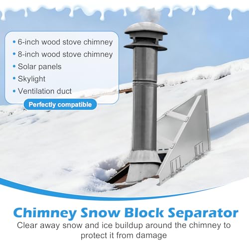 PakaLife Snow Guards for Roof,Snow Splitter&Diverters Guards for Metal Roofs,Snow Removal,Forprotection Stack Pipes and Chimneys Roof,Adjustable Angle and Easy to Install(Silver) by PakaLife - Image 3