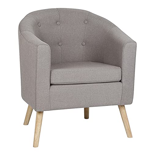 SHISHI Butaca de Salón Pequeño, Sillón Relax Moderno con Tapizado, Sillón Individual, Sofá Chester 1 Plaza para Salón, Dormitorio, Oficina o Sala de Espera, 64×50×70 cm (Gris Claro)