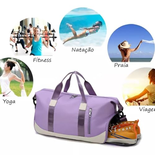 Bolsa Mala de Mão Feminina Grande Transversal Viagem Espaçosa 10 Kg Bordo Rigida Zíper Academia Nece