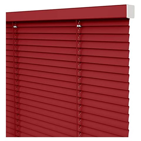 Venetian Blinds Red Waterproof Aluminum Venetian Blinds, 25mm Slat Window Blinds for Kitchen Bathroom Bedroom, 60cm/80cm/100cm/110cm/120cm Wide (Size : 120x120cm) Cover