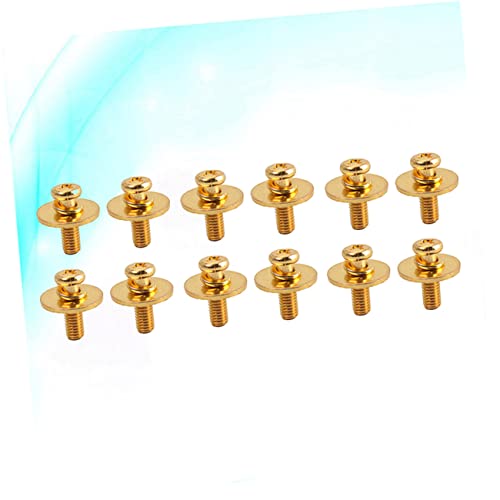 ibasenice 10 tornillos de montaje metálicos con arandelas para herrajes de batería, color dorado miniatura 2