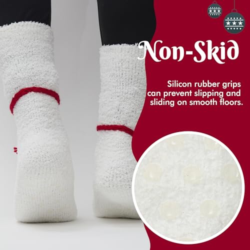 Image of Snoozies Fuzzy Funny Socks for Women, Christmas Sock 1 Pair, Cozy Winter Holiday