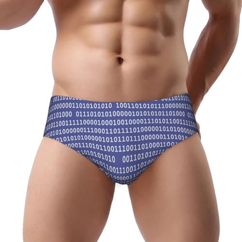 Programmer Binary Computer Code - Calzoncillos para hombre, sin bragueta, con bolsa de apoyo, cómodos, suaves, multicolor