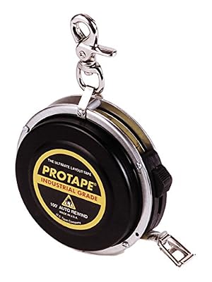 ProTape 3/8" x 100' Auto-Rewind Tape Measure w/ Nylon Coated Blade 47322 (900B) 8ths & 8ths by US Tape