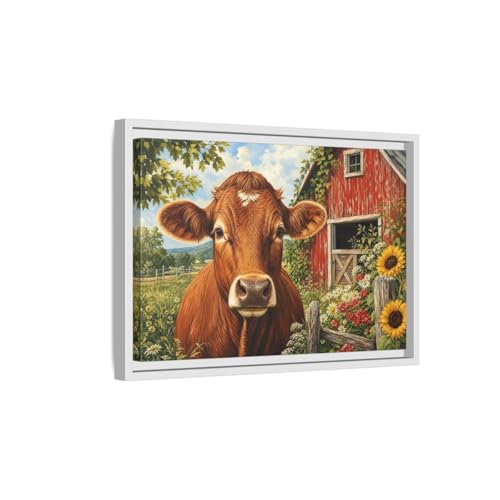 Cadre déco vache marron horizontal, l'atout charme de votre intérieur