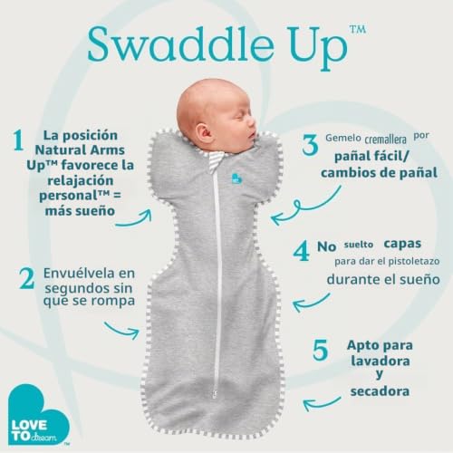 Miniatura 7 de Love To Dream Swaddle Up, Tamaño Mediano De 6 A 8,5 Kg, Rosa, Ajuste Entallado, Favorece Una Rutina De Sueño Saludable, 1,0 Tog - 20-24 C, Algodón Lavable A Máquina Y Doble Cremallera