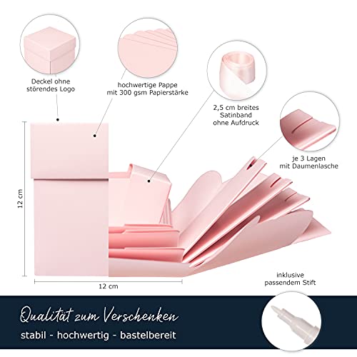 weddlyn® – Überraschungsbox – hochwertiges Papier & Verarbeitung – Explosionsbox mit modernen Stickern und Stift… – Bild 3