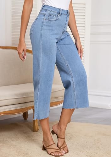 Women's Wide Leg Jeans Straight Leg High Waisted Butt Lifting Stretch High Waisted Baggy Jeans for Women3