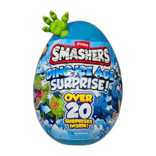 Smashers Dino Ice Age Raptor Series 3 by ZURU Surprise Egg with Over 25 Surprises! - Slime, Dinosaur Toy, Collectibles, Toys for Boys and Kids (Raptor) , Blue