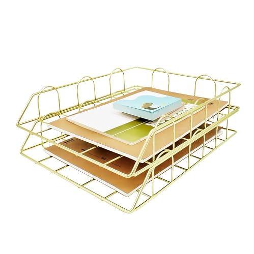 JIARI Gold Desk Organizer Trays