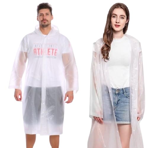Casual Solid Women Raincoat (Ponchu Raincoat_White Combo)-image-20