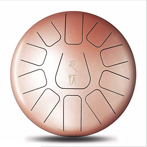 Crazywind Steel Tongue Drum Handpan D Major 11 Notes Hand Tankdrum Bag Mallets Set (10Inch) (Rose gold)