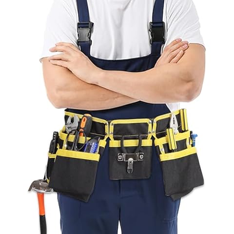 UKCOCO Heavy Duty Tool Belt with 12 Pockets Cover