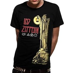 Cid LED Zeppelin-Hermit T-Shirt, Noir (Black Black), Small Homme - Les Beatles, Paul McCartney, John Lennon, RIngo Starr, George Harrison