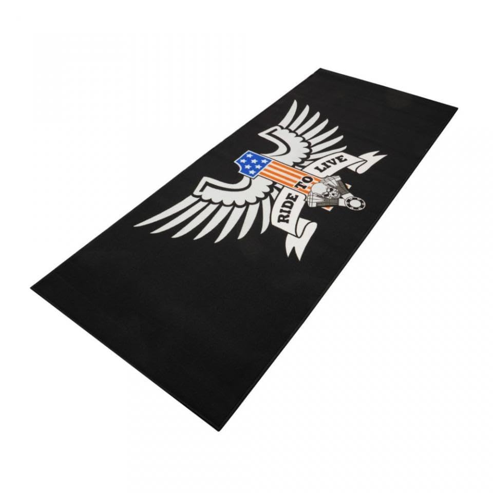 Tapis environnemental moto Biketek Garage Mat Custom Ride to live noir Neuf