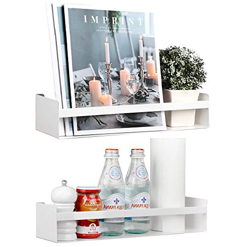 Vencipo Estanterias de Pared de Metal para Organizador Especiero Cocina, Estantería para Libros Infantil, Estante Flotante Decoracion para Decoracion Habitacion, Estanteria Baño.(2 Piezas)
