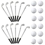 Golf Stifte Set 12 Golfschläger Kugelschreiber und 12 Bällen Golf Partygeschenke Golf Kugelschreiber Geschenk für Vater, Männer, Boss