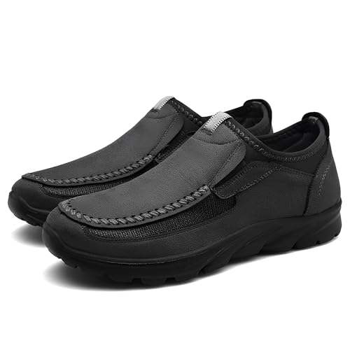 Men Casual Slip On Loafers, Soft and Lightweight Daily Sneaker for Men, Men's Comfortable Moccasin Shoes for Walking, Breathable Comfort Loafer
