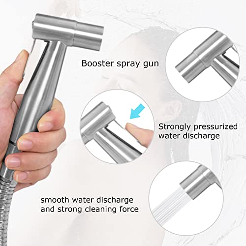 LOSCHEN Bidet Toilettensprüher, Hand Bidet Sprayer, Bidet Handbrause, Edelstahl Duschkopf Bidet Armaturen für Haustierbad/Körperpflege/WC