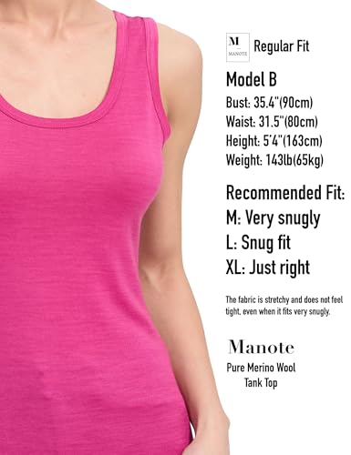 Image of 100% Merino Wool Tank Top for Women, Scoop Neck, Active Lightweight Breathable Undershirt, No-Odor Base Layer