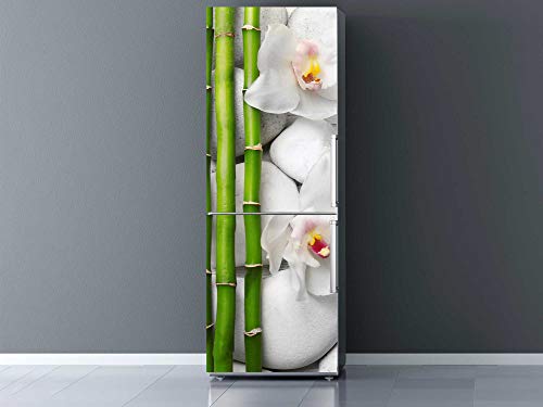 Oedim Stickers Autocollants Vinyle adhésif Muraux Frigo Motif Divers Branche Bambou Pierre Blanches Fleurs Lotus Zen SPA 185 x 60 cm | Déco Meuble...