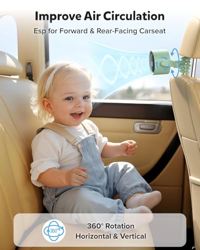 Image of AMACOOL Baby Stroller Fan, Rechargeable Portable Clip on Fan, 17H Cooling