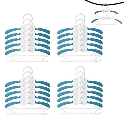 WJWSKI Perchas para Niños, Juego de 20 Perchas Apilables con Ganchos de Mariposa, Plástico & Antideslizantes, Hangers para...