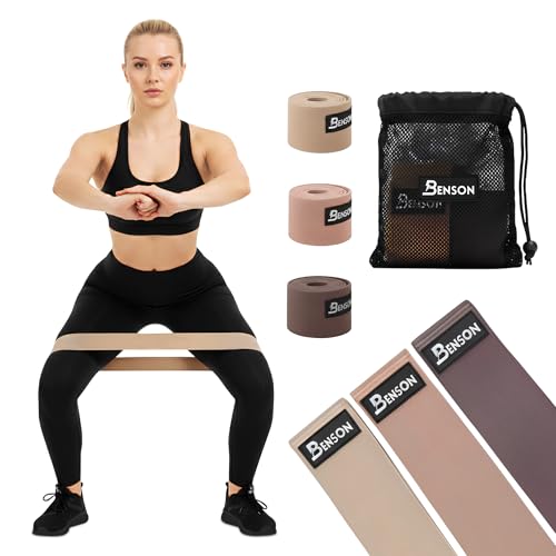 Set di fasce di resistenza, 3 fasce fitness con diversi livelli di resistenza, borsa per il trasporto e accessori, per fitness, yoga e costruzione muscolare, cotone