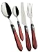 Produktbild Bugatti BESTECK 24 TEILIG Set Edelstahl 18/10 (DE) Oxford Mother Pearl Griff Bordeaux Silber