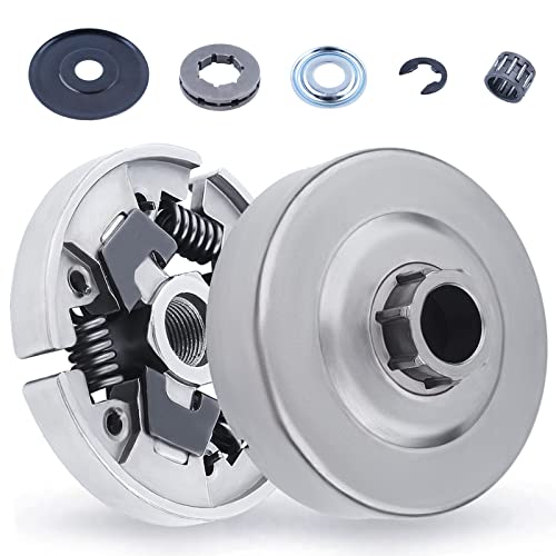 3/8"-7 Tambour d'embrayage Pignon de Jante Kit pour Stihl MS660 066 064 MS640 MS661 Tronçonneuse Pièces de Rechange avec Rondelle E-Clip Roulement à Aiguilles Cover