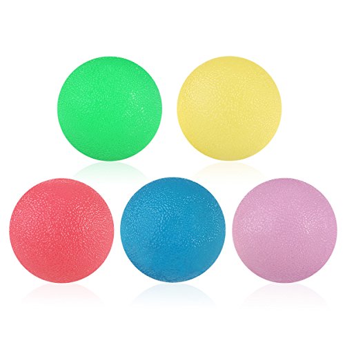 PBPBOX Hand Therapy Balls, Therapy Hand Exercise Grip Balls Kit, Finger & Grip Strengthening, Rehabilitation, Squeeze Stress Relief Balls, Set of 5