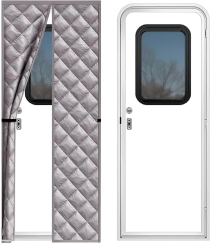 Thermal Insulated RV Door Cover – Magnetic Closure for Draft-Free Winter Living – RV Door Insulation Blanket for Inside Camper – Keeps Heat in & Cold Out