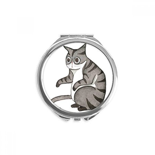 Miroir de poche chat dragon-li aquarelle compact et pliable pour retouches maquillage