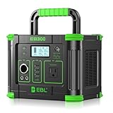 EBL Portable Power Station, 330W 288.6Wh Solar Generator 60W USB-C PD, 5W Wireless Charger, SOS Emergency Light, Multi-Port Power Supply for Outdoor Camping, Home Blackout, RV Travel