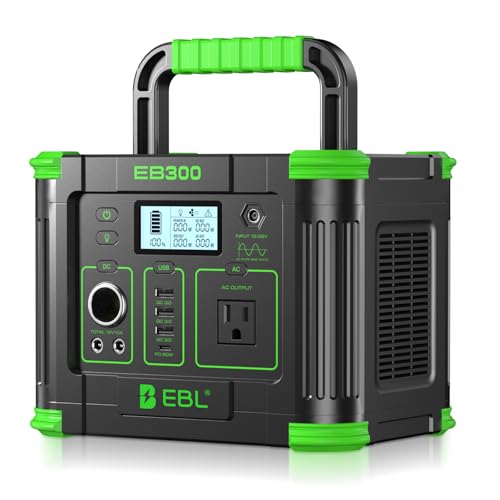 EBL Portable Power Station, 330W 288.6Wh Solar Generator 60W USB-C PD, 5W Wireless Charger, SOS Emergency Light, Multi-Port Power Supply for Outdoor Camping, Home Blackout, RV Travel