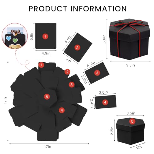 Koogel Explosion Gift Box, DIY Scrapbook Photo Album Surprise Box - Image 5