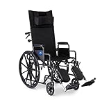 Medline Reclining Wheelchair, Desk-Length Arms and Elevating Leg Rests, 16' x 18' Seat (W x D)