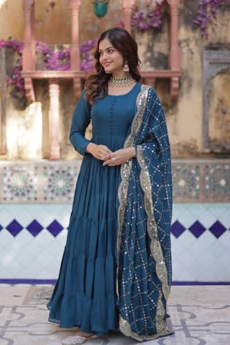 Image of Event Party Wear Stitched Indian Long Anarkali Gown Dress Stylish Salwar Kameez Suits.-65