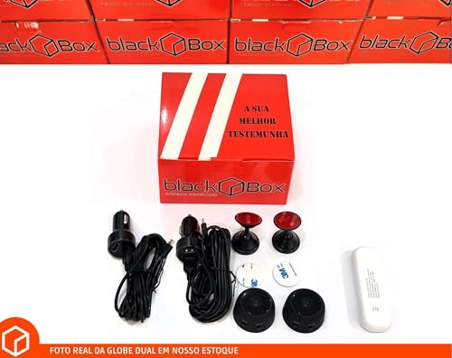 Black Box Globe Dual - Câmera Veicular, Acesso Remoto Ao Vivo Online Wifi, Dupla (Frontal + Traseira