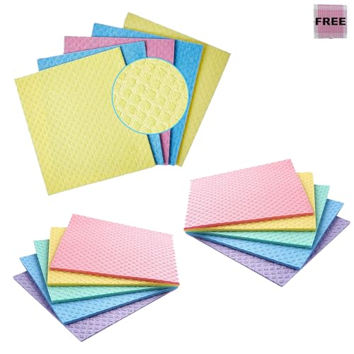Ella. Bright Wipe & Clean - Sponge Wipes (Pack of 15) - Cellulose Based - Easy to Use & Reusable - Multicolor - Multipurpose & Multisurface - Home and Kitchen Cleaning (B0CXQ2T7XW) Amazon Price History, Amazon Price Tracker