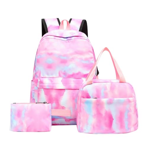 Daypack décontracté quotidien fille motif galaxie espace avec trousse scolaire
